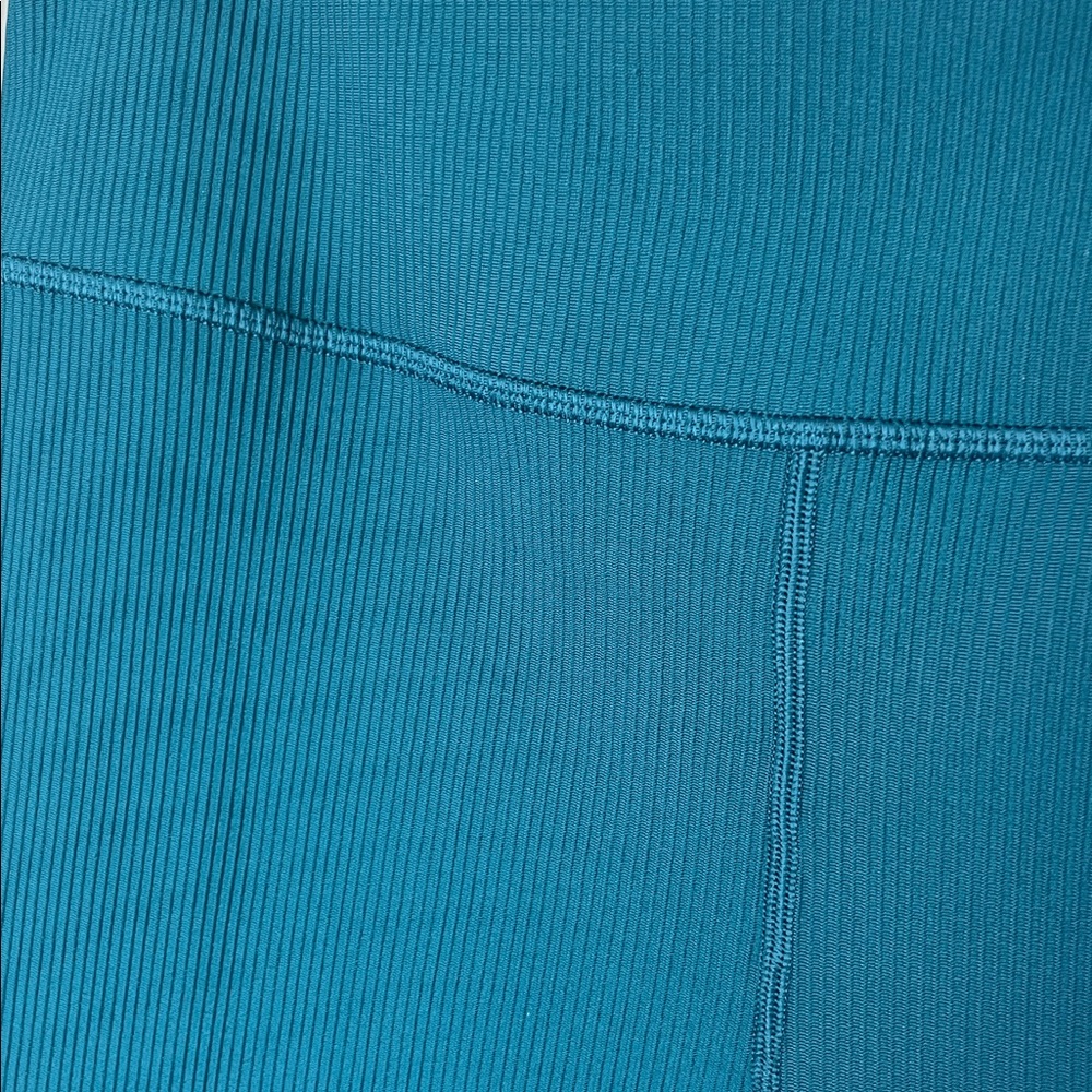 Athleta Elation ribbed tight Teal High-Waisted Leggings size xl - Picture 4 of 11